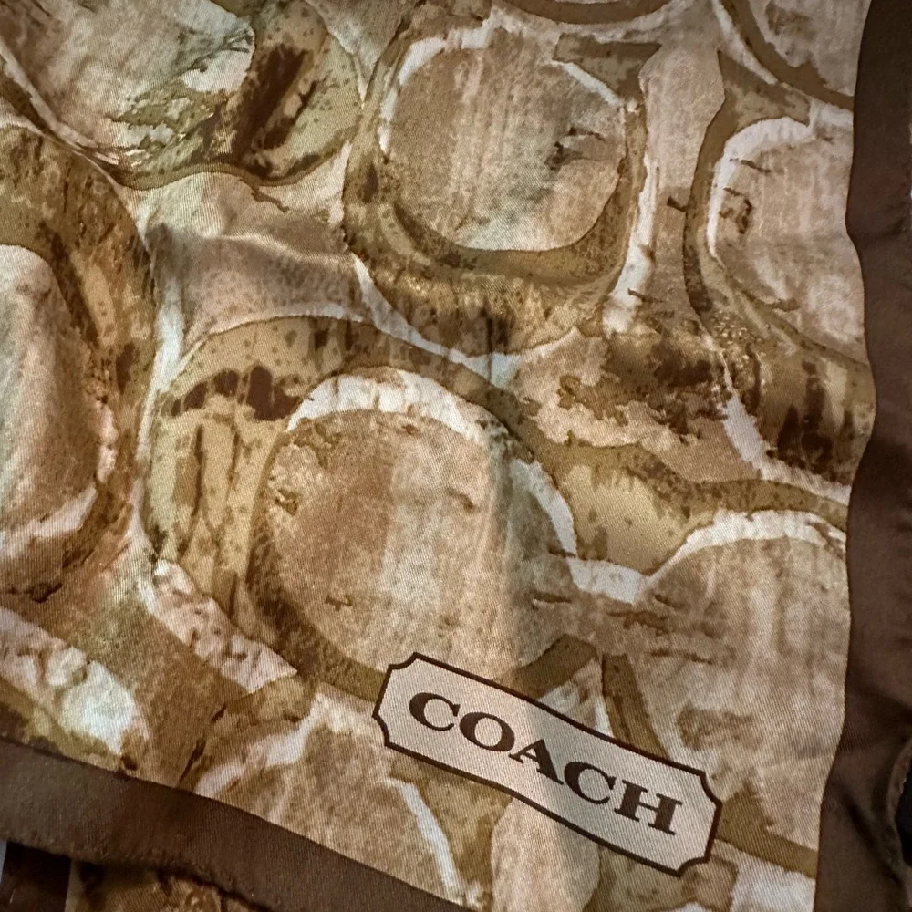 NWT Coach khaki oblong scarf - Picture 2 of 4
